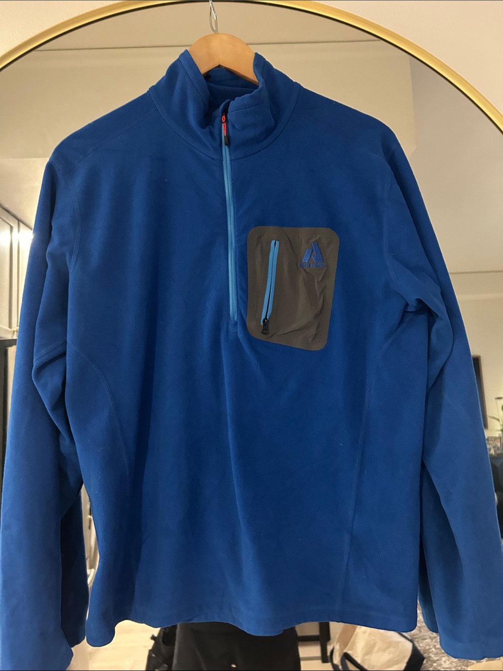 Eddie Bauer Royal Blue Half-Zip Fleece with Contrast Chest Pocket